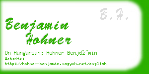 benjamin hohner business card